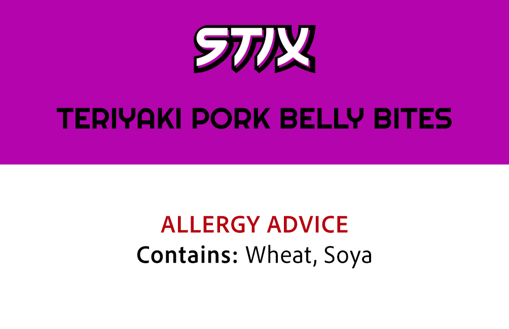Teriyaki Pork Belly Bites Allergens